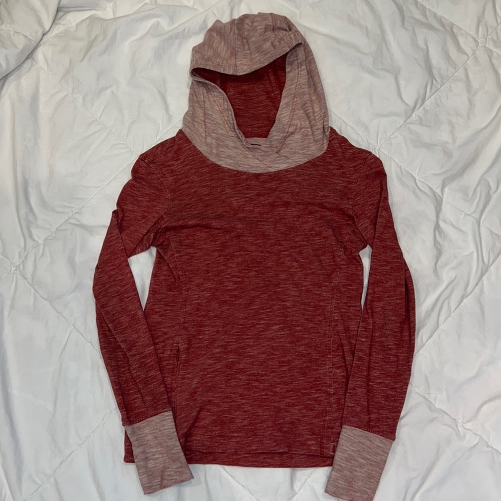 REI long sleeve tee with thumb holes and hoodie